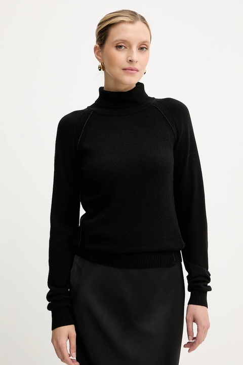 Silvian Heach sweter z domieszką wełny SAM damski kolor czarny z golfem GPA25244LU - zdjęcie produktu nr 1