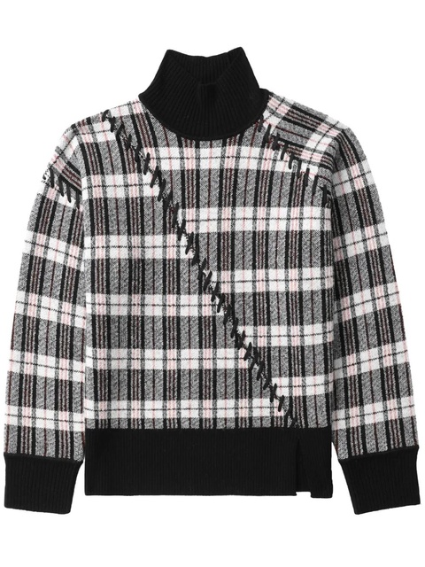 3.1 Phillip Lim jacquard plaid-pattern wool jumper - Black - zdjęcie produktu nr 1
