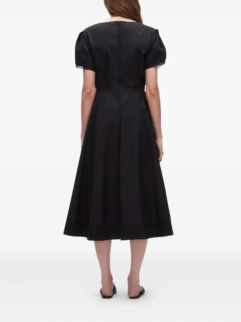 3.1 Phillip Lim puff-sleeve V-neck midi dress - Black - zdjęcie produktu nr 2
