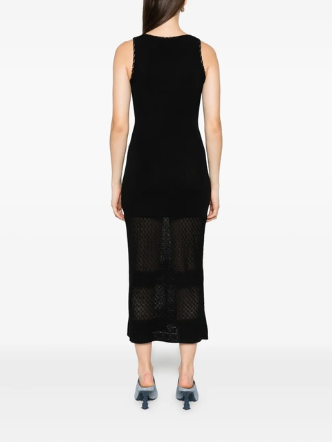 FENDI knitted panelled midi dress - Black - zdjęcie produktu nr 2