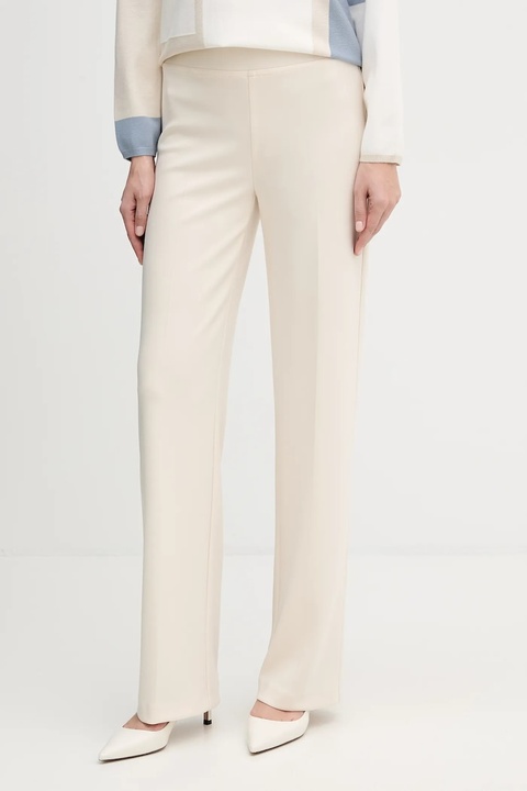 Joseph Ribkoff spodnie damskie kolor beżowy proste high waist 153088F25 - zdjęcie produktu nr 1