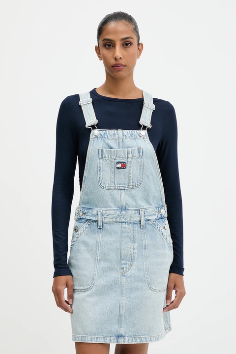 Tommy Jeans sukienka jeansowa kolor niebieski mini rozkloszowana DW0DW22149 - zdjęcie produktu nr 1