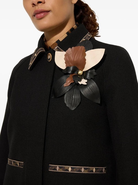 PUCCI leather flower brooch - Black - zdjęcie produktu nr 2