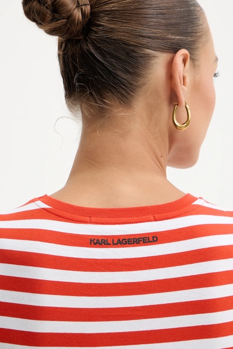 Karl Lagerfeld t-shirt bawełniany IKON damski kolor pomarańczowy B1W17037 - zdjęcie produktu nr 2