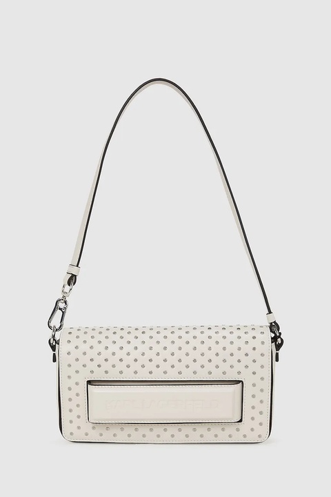 Karl Lagerfeld torebka skórzana kolor beżowy A4W30083 - zdjęcie produktu nr 1