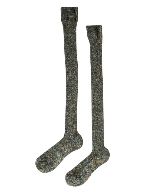 Miu Miu Lamé ribbed socks - Black - zdjęcie produktu nr 1