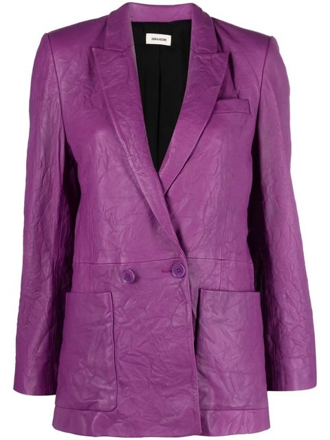 Zadig&Voltaire Visco crinkled leather blazer - Purple - zdjęcie produktu nr 1