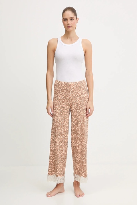 United Colors of Benetton spodnie piżamowe damska kolor beżowy 32V93F04S - zdjęcie produktu nr 1