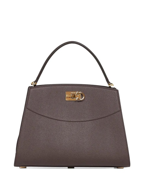 Ferragamo Gancio-clasp hammered calfskin tote bag - Testa di m testa di moro - zdjęcie produktu nr 1