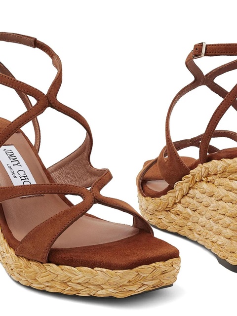 Jimmy Choo Ayla 85mm wedge sandals - Brown - zdjęcie produktu nr 1
