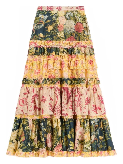 Valentino Garavani Apres L'Hiver tiered mid skirt - Yellow - zdjęcie produktu nr 1