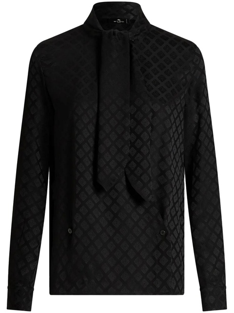 ETRO scarf-collar jacquard shirt - Black - zdjęcie produktu nr 1