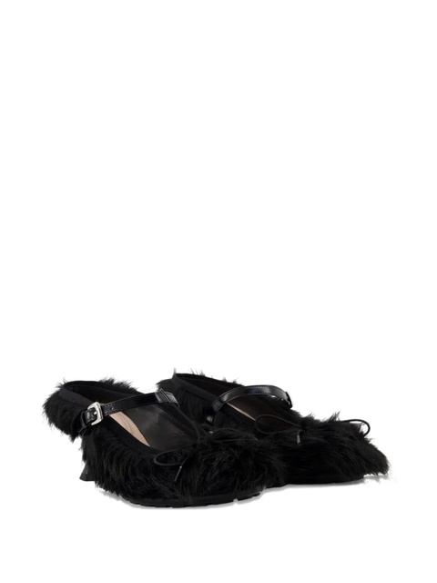 Simone Rocha 60mm fur-trimmed buckle mules - Black - zdjęcie produktu nr 2