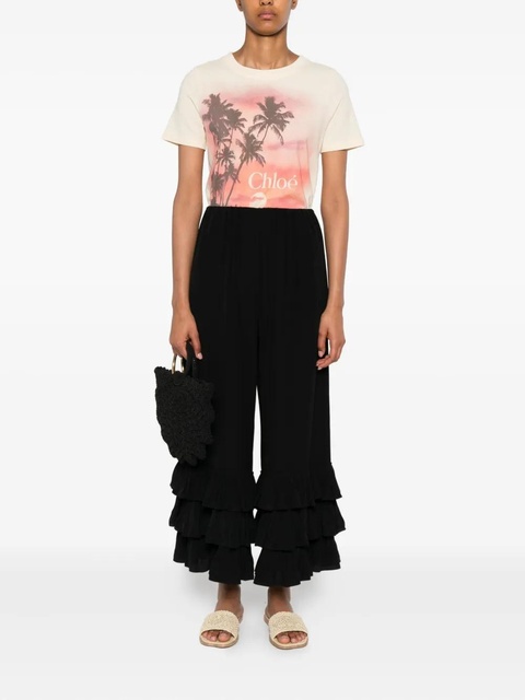 Chloé logo-print T-shirt - Neutrals - zdjęcie produktu nr 2