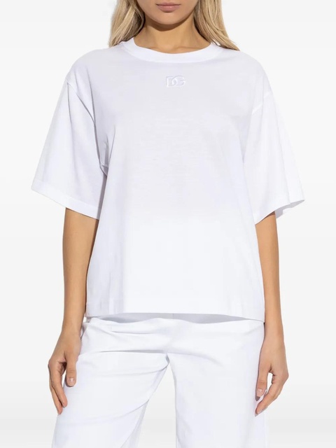 Dolce & Gabbana logo-embroidered short-sleeve T-shirt - White - zdjęcie produktu nr 1