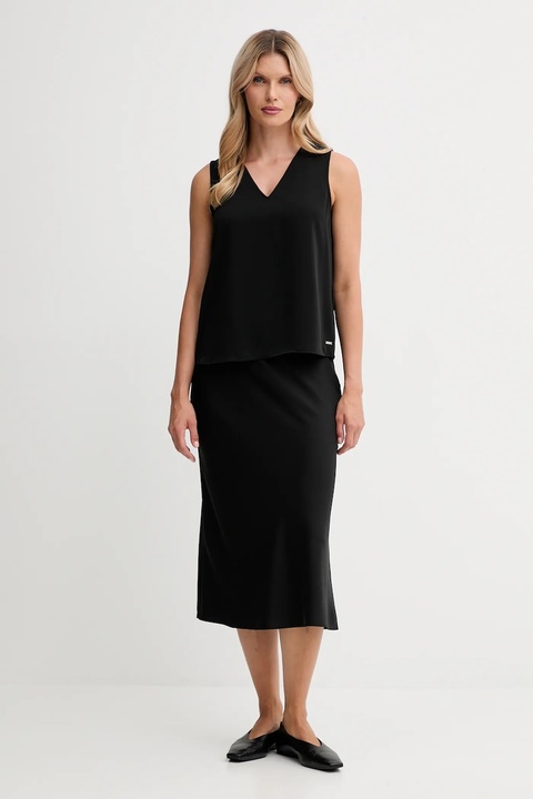 Calvin Klein bluzka damska kolor czarny gładka LV044D164G - zdjęcie produktu nr 2