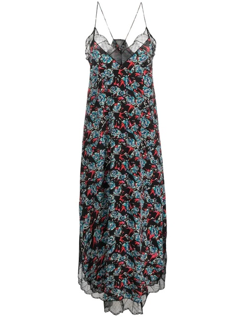 Zadig&Voltaire Risty floral-print silk slip dress - Black - zdjęcie produktu nr 1