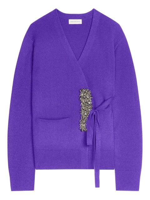 DRIES VAN NOTEN cashmere wrap cardigan - Purple - zdjęcie produktu nr 1