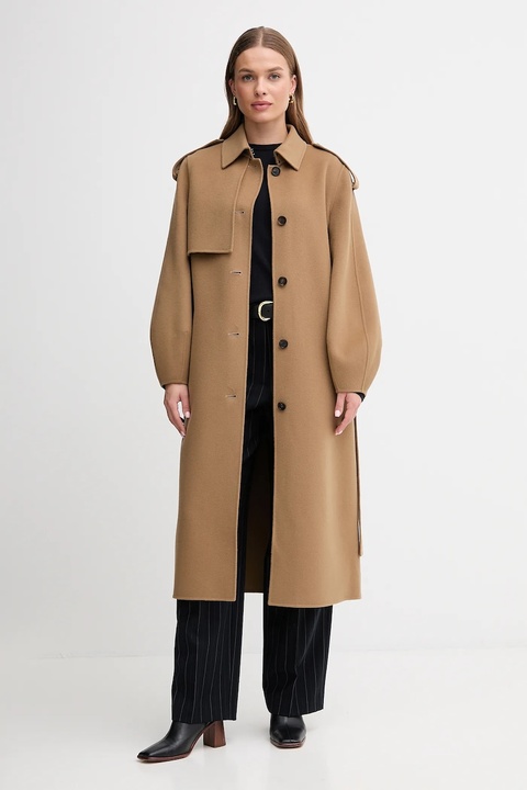 Barbour sweter z wełną CARLBY damski kolor granatowy lekki LKN1686 - zdjęcie produktu nr 2