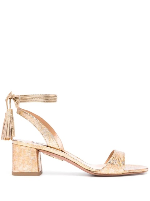 Aquazzura Alu 50mm metallic-finish sandals - Gold - zdjęcie produktu nr 1