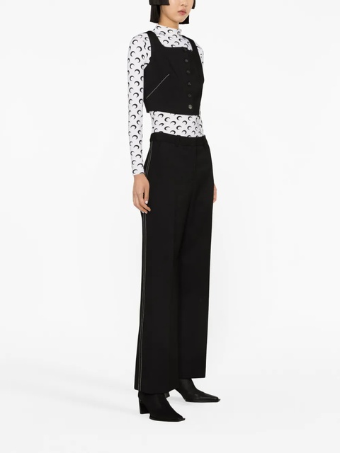 Marine Serre wide-leg tailored trousers - Black - zdjęcie produktu nr 1
