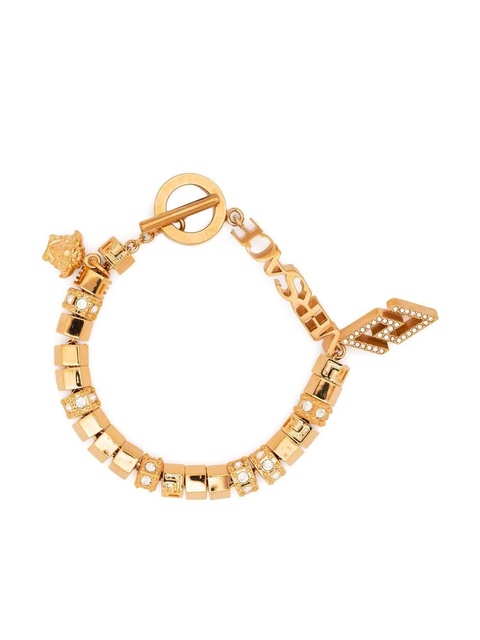 Versace Greca logo-lettering charm bracelet - Gold - zdjęcie produktu nr 1