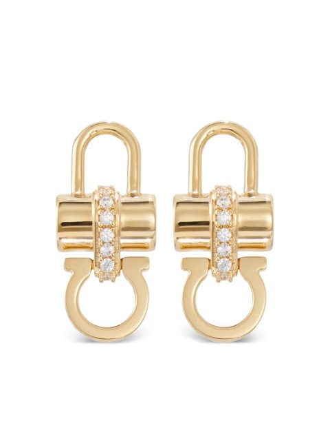 Ferragamo crystal embellished padlock earrings - Gold - zdjęcie produktu nr 1