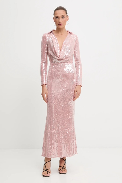 Bardot sukienka kolor różowy maxi rozkloszowana 59613DB2 - zdjęcie produktu nr 1