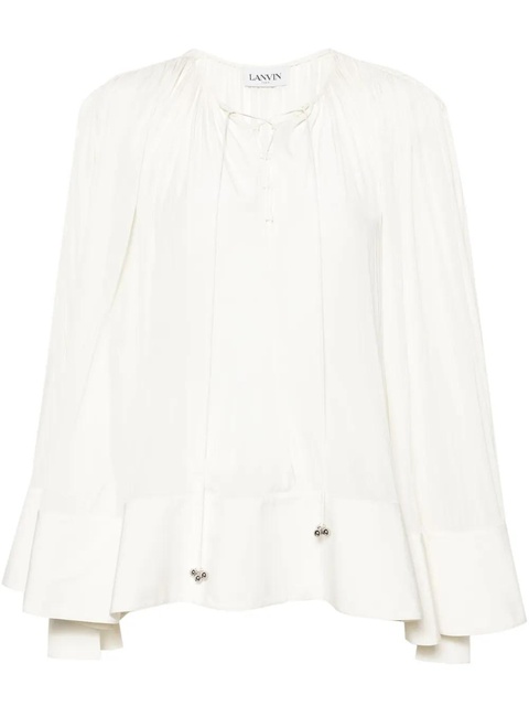 Lanvin gathered drop-shoulder kaftan - Neutrals - zdjęcie produktu nr 1