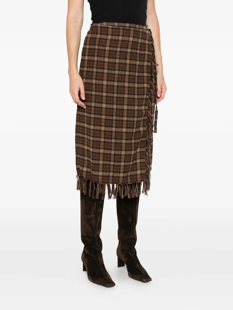 DÔEN Saskia checked midi skirt - Brown - zdjęcie produktu nr 2
