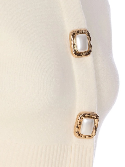 Self-Portrait jewel-button cropped cardigan - Neutrals - zdjęcie produktu nr 1