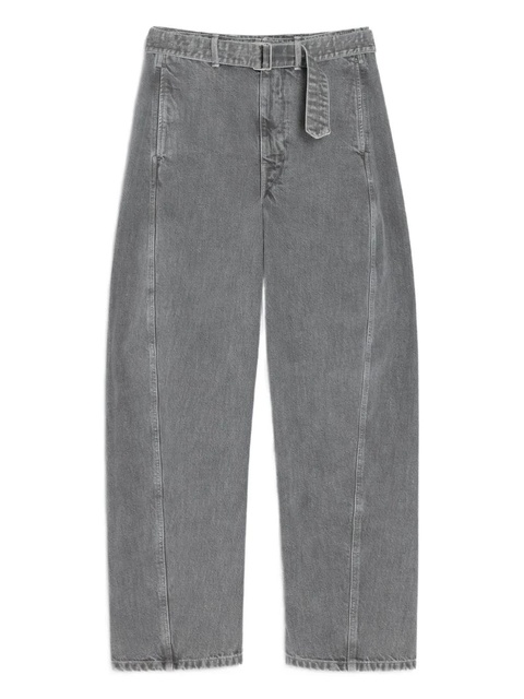 LEMAIRE buckle-closure panelled trousers - Grey - zdjęcie produktu nr 1