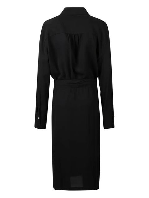 PINKO tie-waist shirt midi dress - Black - zdjęcie produktu nr 2
