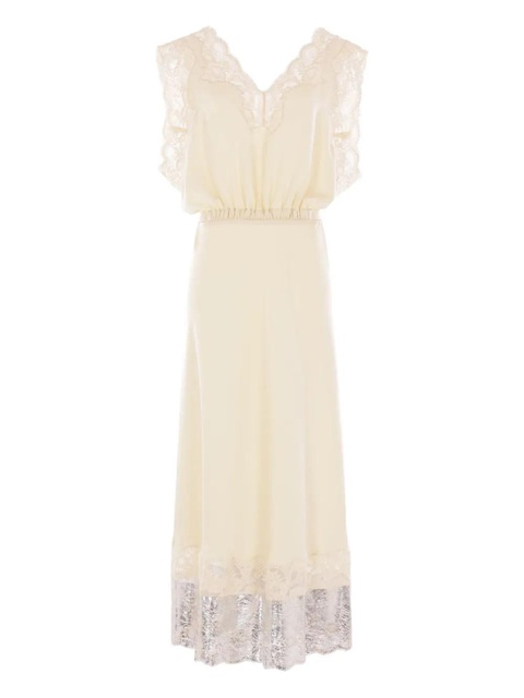 Rabanne lace-trimmed midi dress - Neutrals - zdjęcie produktu nr 1