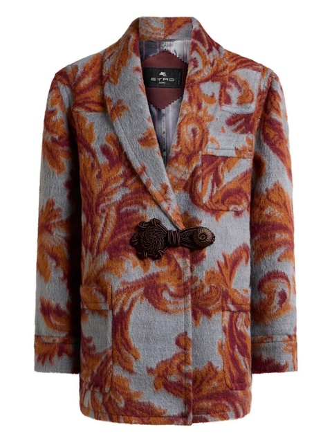 ETRO jacquard-pattern toggle coat - Blue - zdjęcie produktu nr 1