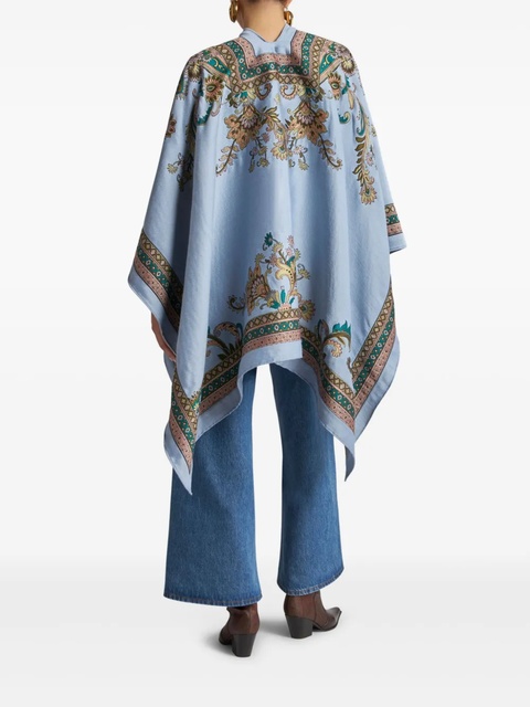 ETRO paisley-jacquard cape - Blue - zdjęcie produktu nr 2