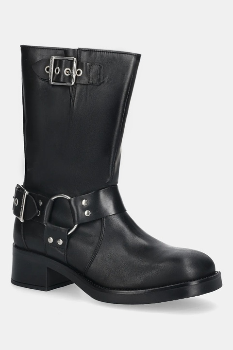 Steve Madden botki skórzane Blessing damskie kolor czarny na płaskim obcasie lekko ocieplone 11003172 - zdjęcie produktu nr 1