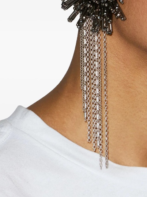 ISABEL MARANT beaded-embellished chain earrings - Silver - zdjęcie produktu nr 1