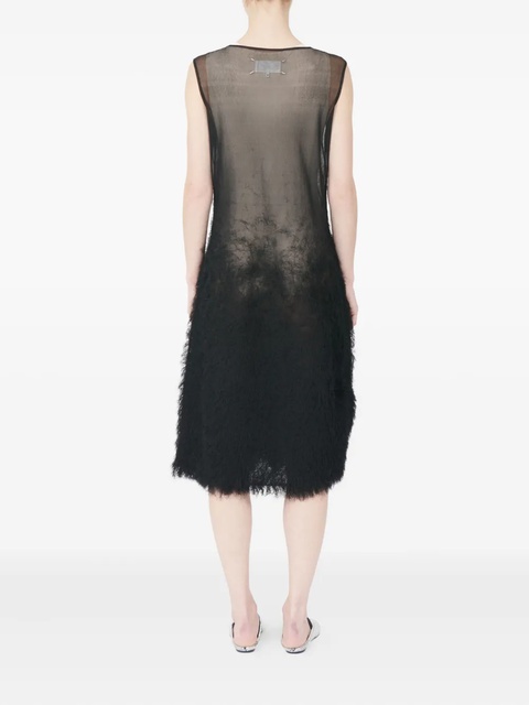 Maison Margiela sleeveless sheer-top midi dress - Black - zdjęcie produktu nr 2