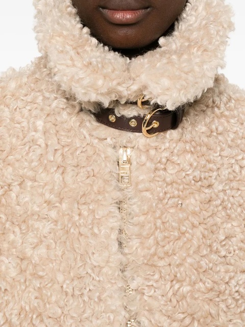 Maje teddy-effect zip-up faux fur jacket - Neutrals - zdjęcie produktu nr 2