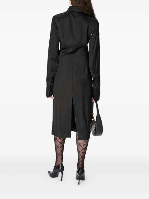Marine Serre satin wrapped shirt midi dress - Black - zdjęcie produktu nr 2