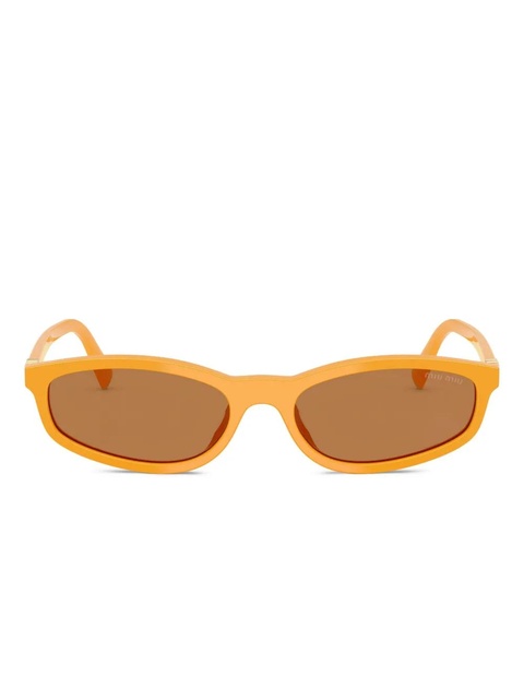 Miu Miu Eyewear logo-lettering sunglasses - Orange - zdjęcie produktu nr 1