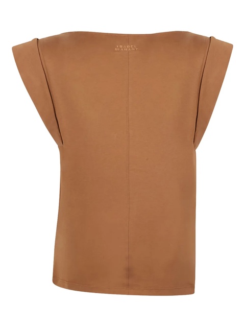 ISABEL MARANT draped cotton top - Neutrals - zdjęcie produktu nr 2
