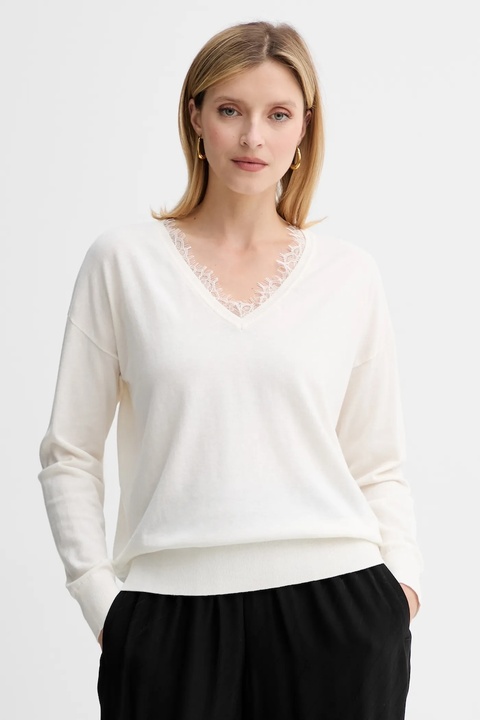 BOSS Orange sweter z wełną damski kolor beżowy lekki 50551357 - zdjęcie produktu nr 1