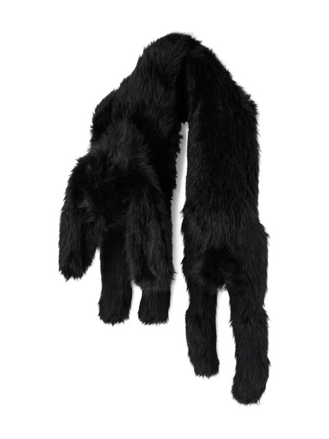 Simone Rocha faux-fur flower-appliqué scarf - Black - zdjęcie produktu nr 2