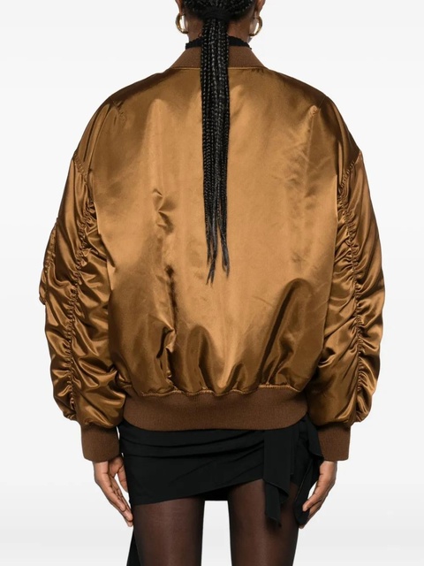 Saint Laurent satin-finish bomber jacket - Brown - zdjęcie produktu nr 2