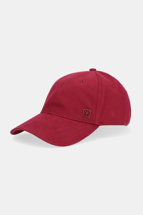 Calvin Klein czapka z daszkiem bawełniana kolor bordowy LV04F5059G - zdjęcie produktu nr 1