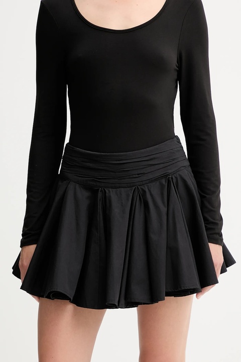 AllSaints spódnica bawełniana TULIP kolor czarny mini rozkloszowana W016RD - zdjęcie produktu nr 1