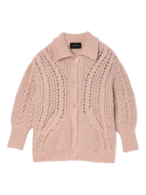 Simone Rocha cable-knit button cardigan - Pink - zdjęcie produktu nr 1