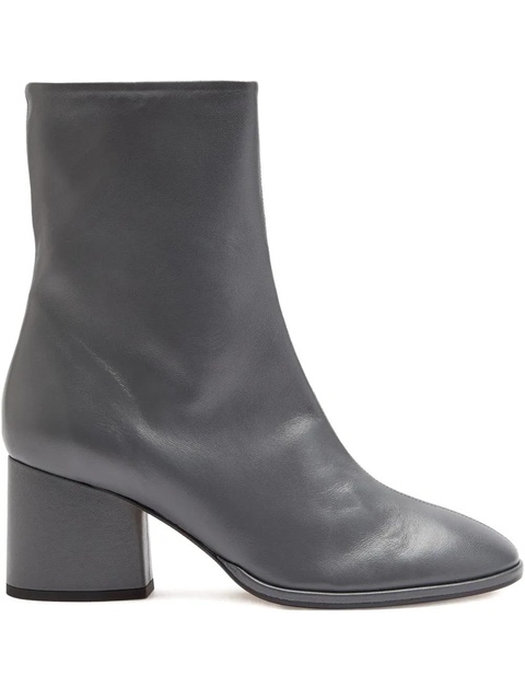 Aeyde 55mm Ayla leather block-heel boots - Grey - zdjęcie produktu nr 2